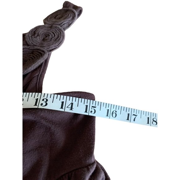 Licorice women's size LG tank top Brown color scoop neck w/raised flowers 3 tier - Picture 5 of 7